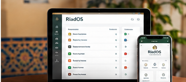 RiadOS sur tablette et smartphone dans un riad